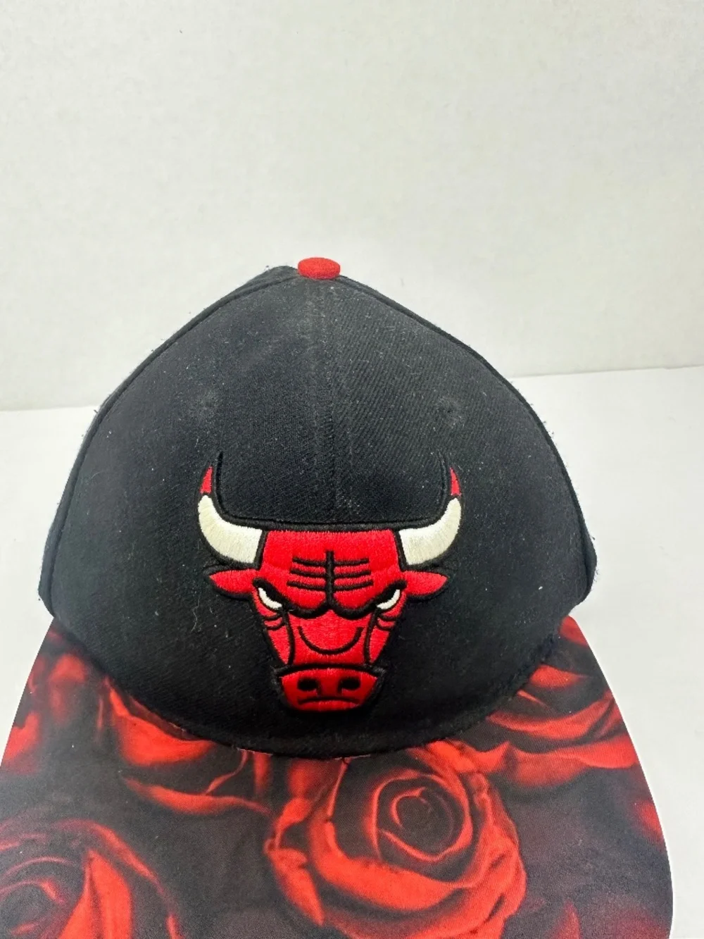 Adidas Chicago Bulls NBA Snapback Hat with Red Rose Graphic Brim